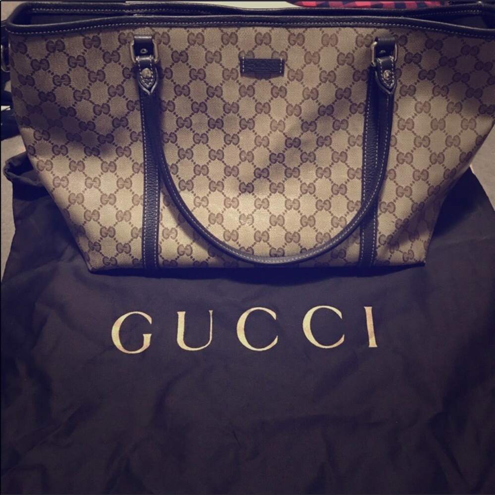 Authentic Medium Gucci Crystal Joy GG tote